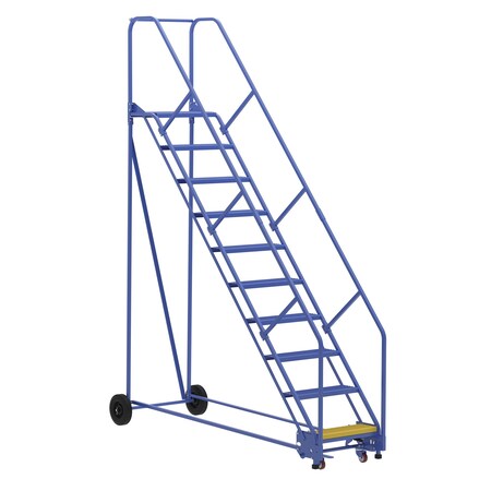 Vestil 130 H Steel Warehouse Ladder, 50 deg Perf, 10 Step, 14", 10 in Steps LAD-10-14-P-EZ